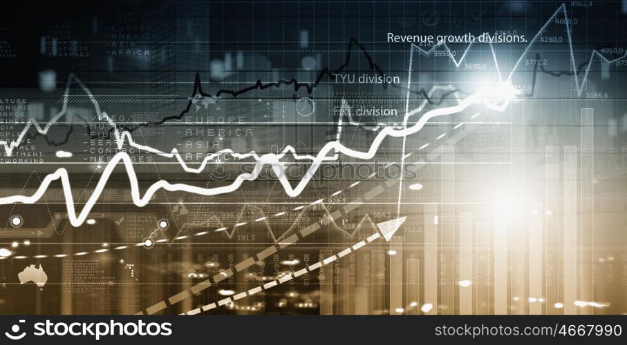 Average sales analysis. Background digital blue image with market infographs