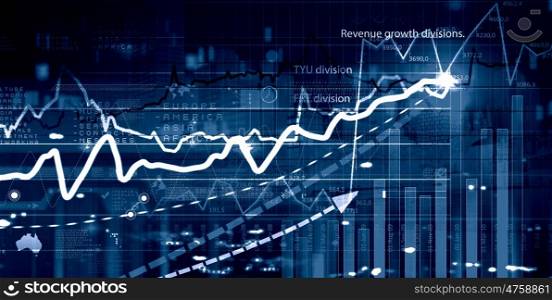 Average sales analysis. Background digital blue image with market infographs