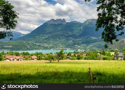 aview of Annecy lake in french Alps