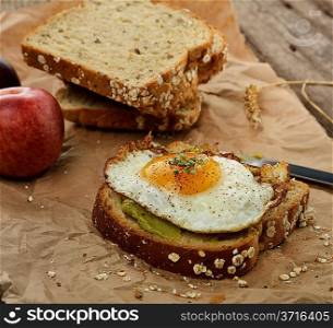Avocado Breakfast Sandwich With Fried Egg