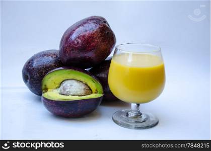 avocado fresh fruit for healthy food on white background