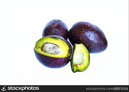 avocado fresh fruit for healthy food on white background. Avocado