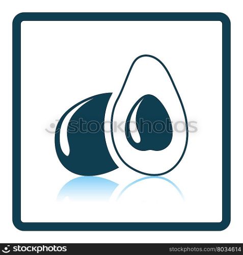 Avocado icon. Shadow reflection design.