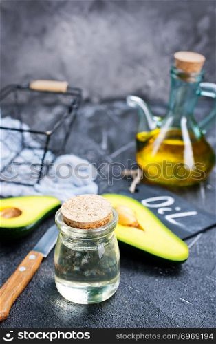 avocado oil in glass bottle, diet food, oil in bottle