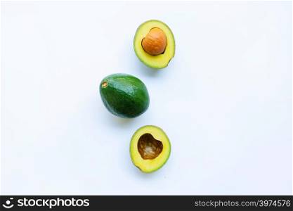 Avocado on white background.
