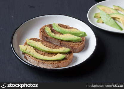 avocado slices on bread slices