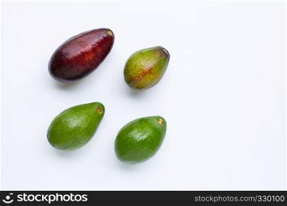 Avocados isolated on white background