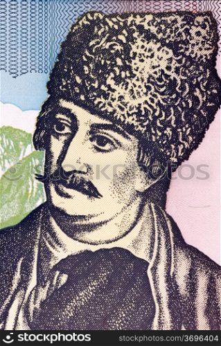 Avram Iancu (1824-1872) on 5000 Lei 1993 Banknote from Romania. Transylvanian Romanian lawyer who played an important role in the local chapter of the Austrian Empire Revolutions during 1848a??1849.