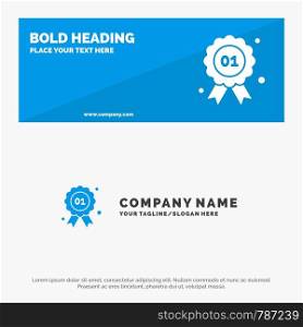 Award, Badge, Quality, Canada SOlid Icon Website Banner and Business Logo Template