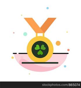 Award, Medal, Ireland Abstract Flat Color Icon Template