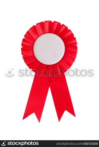 Award ribbon isolated on a white background, red