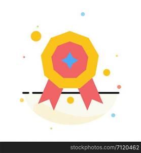 Award, Star, Prize Abstract Flat Color Icon Template