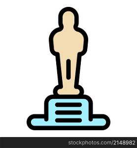Award statue icon. Outline award statue vector icon color flat isolated. Award statue icon color outline vector