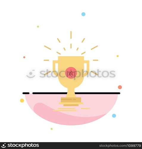 award, trophy, prize, win, cup Flat Color Icon Vector