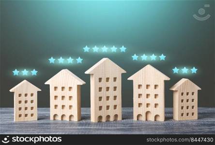 Awarding real estate with stars. Evaluation of hotels and entertainment places. Search for best housing options. Property valuation. Energy efficiency. Rank and prestige. Luxury VIP class apartments.