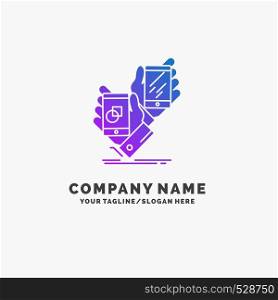 Awareness, brand, package, placement, product Purple Business Logo Template. Place for Tagline.. Vector EPS10 Abstract Template background