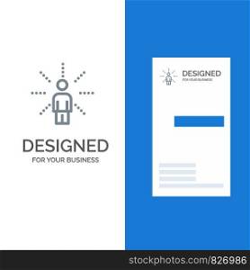 Awareness, Feel, Human, Perception, Sense Grey Logo Design and Business Card Template