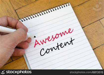 Awesome content text concept write on notebook