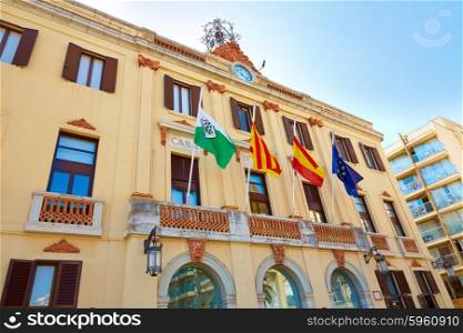 Ayuntamiento Lloret de Mar at Verdaguer passeig promenade City Hall Costa Brava of Catalonia Spain
