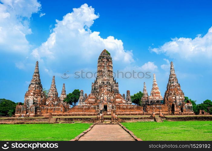 Ayutthaya Historical Park, Wat Chaiwatthanaram Buddhist temple in Thailand.