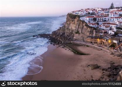 Azenhas do Mar village at dusk, Sintra Portugal