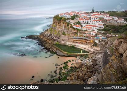 Azenhas do Mar village at dusk, Sintra Portugal