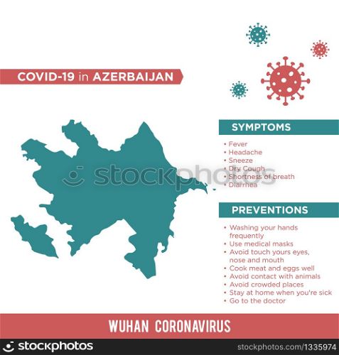 Azerbaijan Europe Country Map. Covid-29, Corona Virus Map Infographic Vector Template EPS 10.