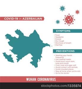 Azerbaijan Europe Country Map. Covid-29, Corona Virus Map Infographic Vector Template EPS 10.