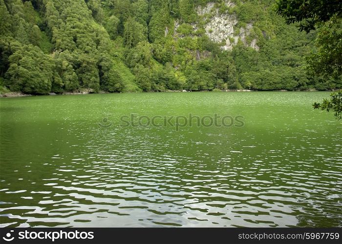azores green lake at s miguel island