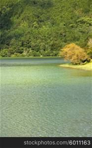 azores green lake at s miguel island