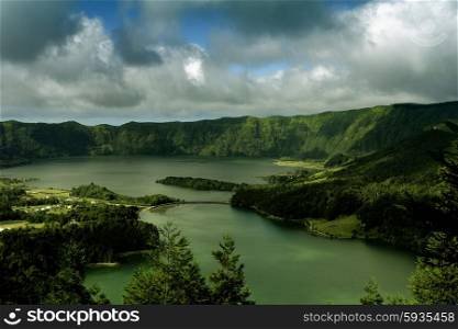 Azores lake of Sete Cidades in the island of S. Miguel, Portugal