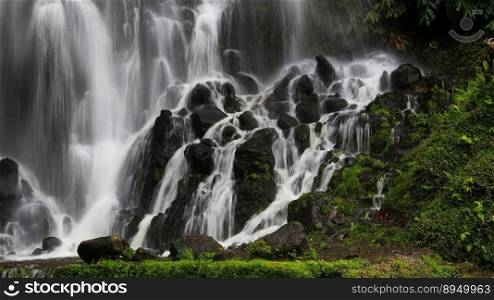 azores waterfall mountain portugal