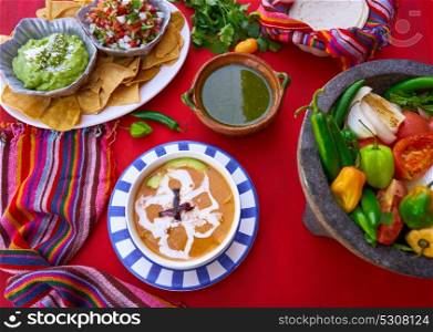Aztec soup from Mexico recipe with mexican sauces