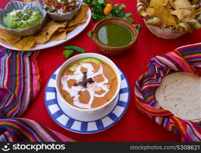 Aztec soup from Mexico recipe with mexican sauces