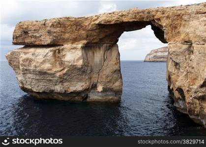 azure rock on gozo island of Malta