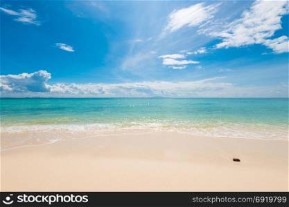 azure sea water, fine sand and beautiful clouds on the Andamas Sea