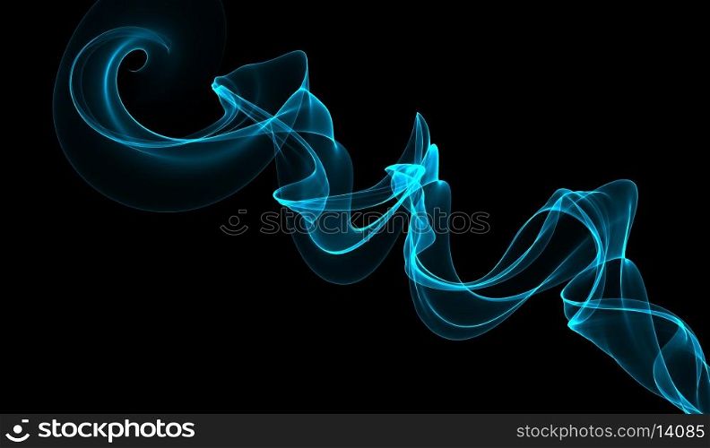 Azure smoke line on black background