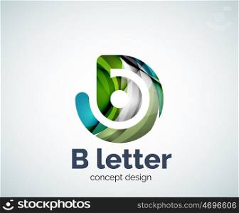B letter concept logo template, abstract business icon