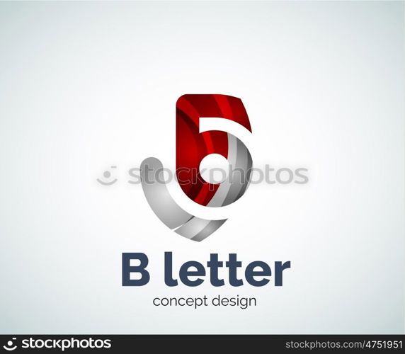 B letter concept logo template, abstract business icon