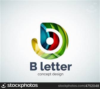 B letter concept logo template, abstract business icon