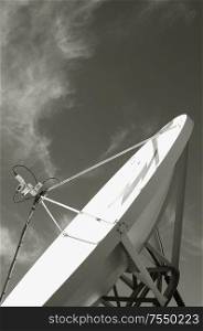 B&W communications satellite dish.