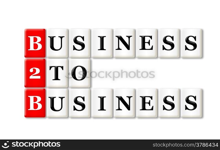 B2B - Business To Business acronym on white background