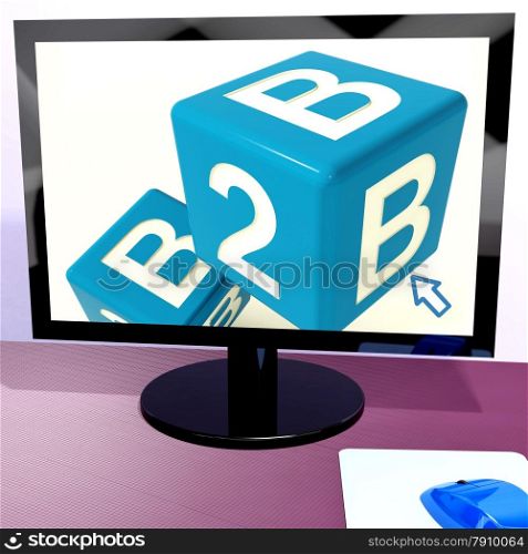 B2b Dice On Computer Shows Business And Commerce. B2b Dice On Computer Showing Business And Commerce