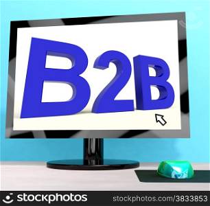 B2b Word On Computer Shows Business And Commerce. B2b Word On Computer Showing Business And Commerce