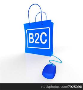 B2C Bag Showing Business to Customer Online Buying