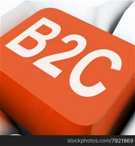 B2c Key On Keyboard Showing Business To Consumer Buy Or Sell&#xA;