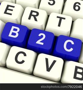 B2c Keys Mean Business To Consumer Buying Or Selling&#xA;