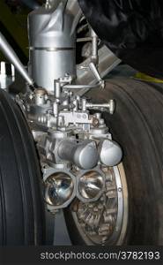 B52 bomber front undercarriage wheels