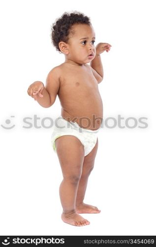 Baby African American a over white background