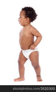 Baby African American a over white background